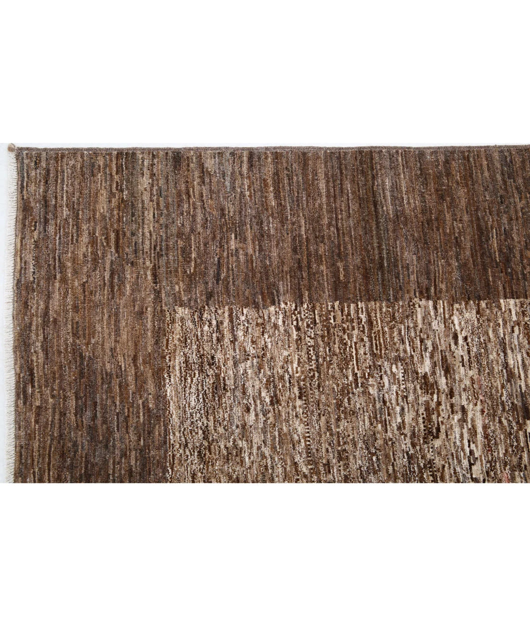Beige Afghan Oriental Rug 7' 11" x 9' 2" Hand-Knotted | No. AT29604
