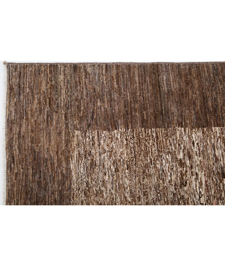 Beige Afghan Oriental Rug 7' 11" x 9' 2" Hand-Knotted | No. AT29604