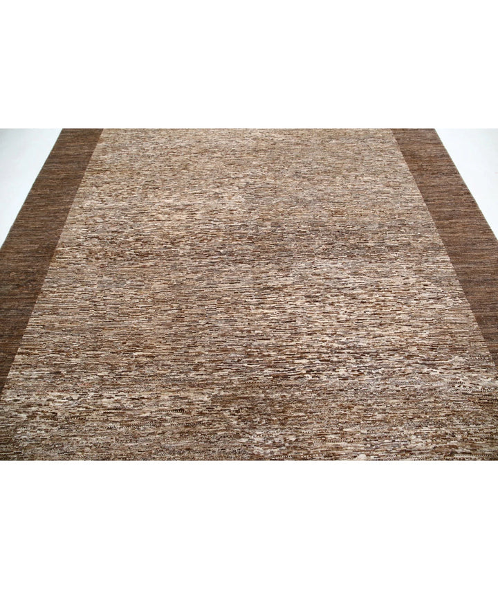 Beige Afghan Oriental Rug 7' 11" x 9' 2" Hand-Knotted | No. AT29604