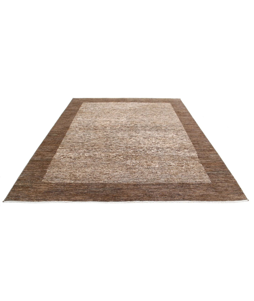 Beige Afghan Oriental Rug 7' 11" x 9' 2" Hand-Knotted | No. AT29604