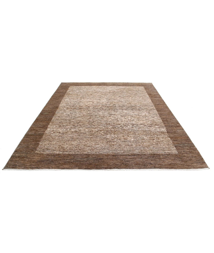 Beige Afghan Oriental Rug 7' 11" x 9' 2" Hand-Knotted | No. AT29604