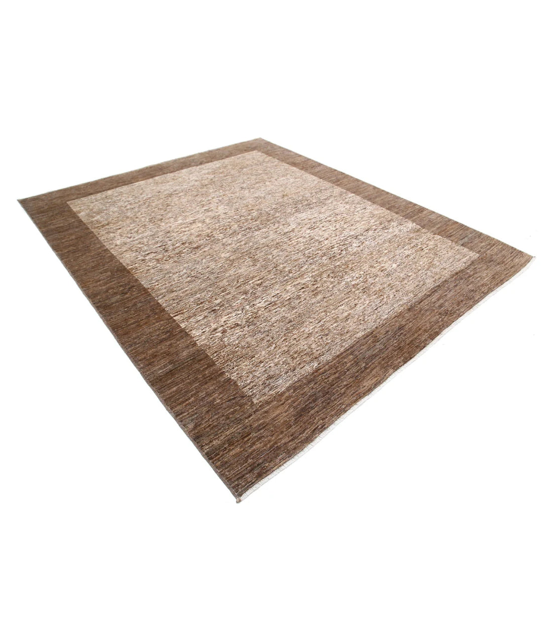 Beige Afghan Oriental Rug 7' 11" x 9' 2" Hand-Knotted | No. AT29604