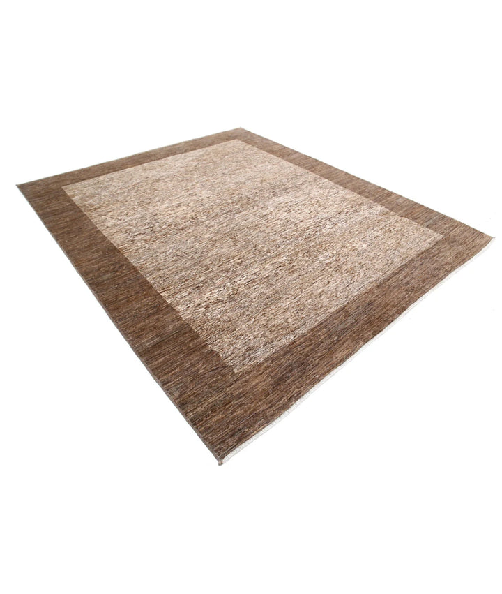 Beige Afghan Oriental Rug 7' 11" x 9' 2" Hand-Knotted | No. AT29604