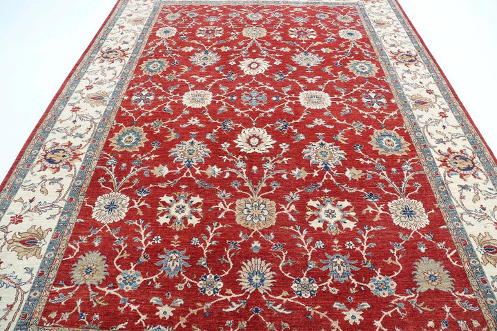 Red Afghan Ziegler Farhan Rug 8' 2" x 11' 0" Hand-Knotted | No. AT29605