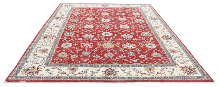 Red Afghan Ziegler Farhan Rug 8' 2" x 11' 0" Hand-Knotted | No. AT29605