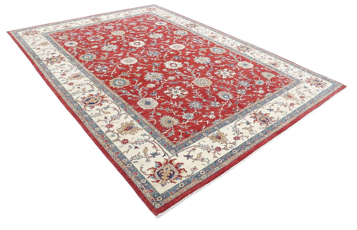 Red Afghan Ziegler Farhan Rug 8' 2" x 11' 0" Hand-Knotted | No. AT29605