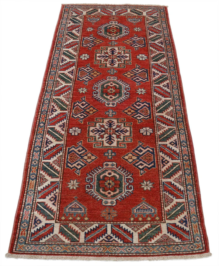 Afghan Royal Kazak Rug 2' 7" x 5' 10" Hand-Knotted | No. AT29676