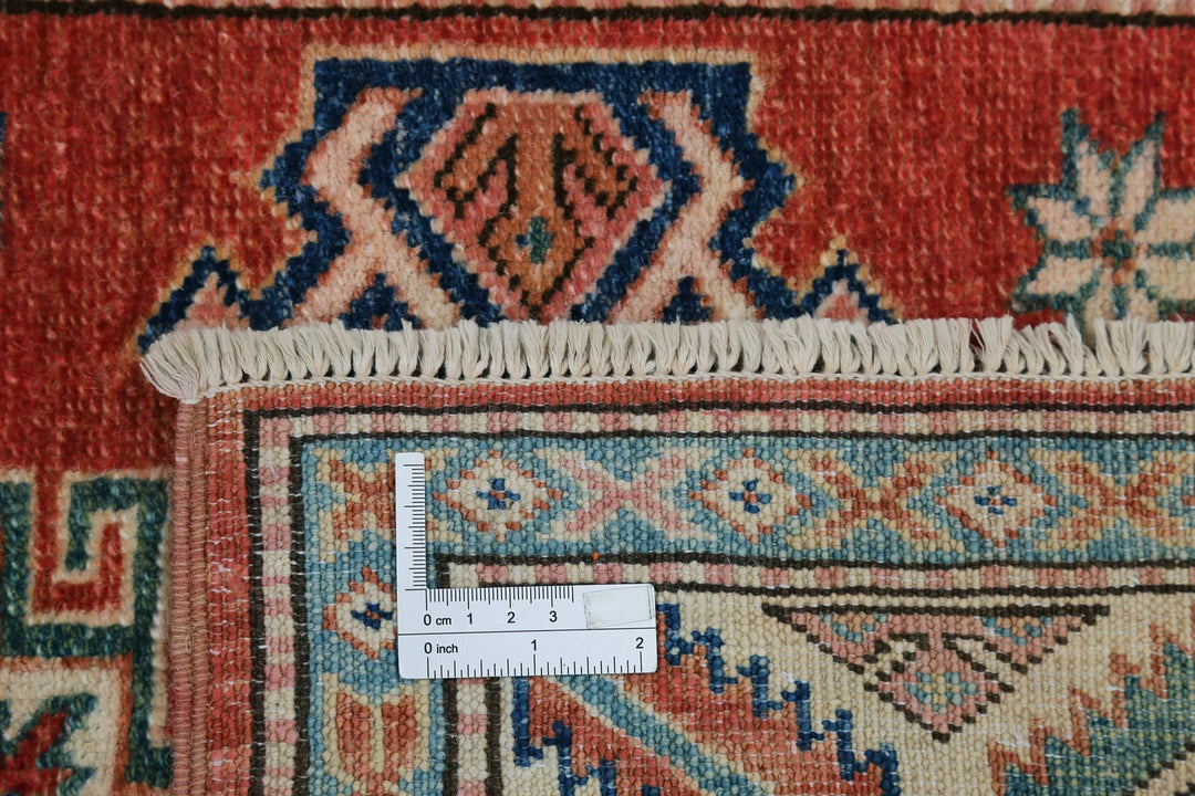 Afghan Royal Kazak Rug 2' 7" x 5' 10" Hand-Knotted | No. AT29676