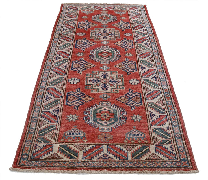 Afghan Royal Kazak Rug 2' 7" x 5' 10" Hand-Knotted | No. AT29676