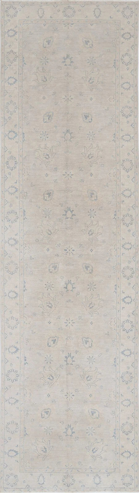 Afghan Serenity Runner Rug 3' 11" x 13' 9" Hand-Knotted | No. AT29729