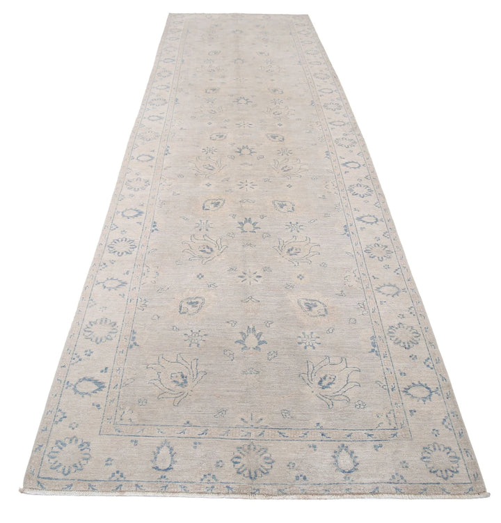 Afghan Serenity Runner Rug 3' 11" x 13' 9" Hand-Knotted | No. AT29729