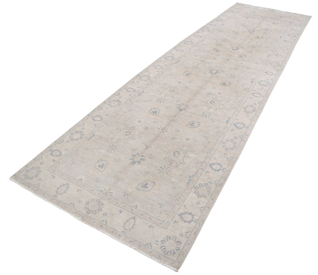 Afghan Serenity Runner Rug 3' 11" x 13' 9" Hand-Knotted | No. AT29729