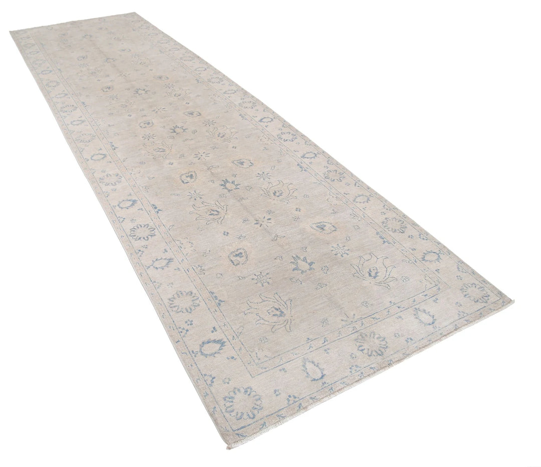 Afghan Serenity Runner Rug 3' 11" x 13' 9" Hand-Knotted | No. AT29729