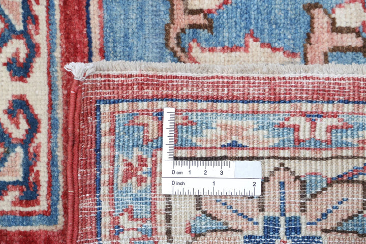 Afghan Kazak Rug 4' 10" x 6' 7" Hand-Knotted | No. AT29784