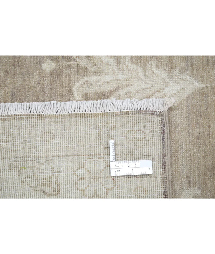 Brown Afghan Tabriz Rug 11' 4" x 15' 5" Hand-Knotted | No. AT297951