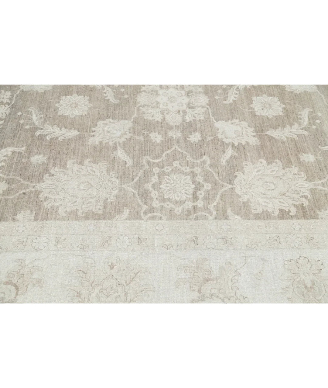 Brown Afghan Tabriz Rug 11' 4" x 15' 5" Hand-Knotted | No. AT297951