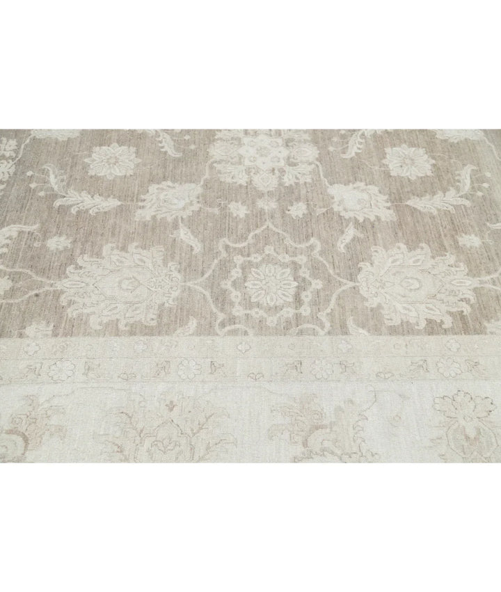 Brown Afghan Tabriz Rug 11' 4" x 15' 5" Hand-Knotted | No. AT297951