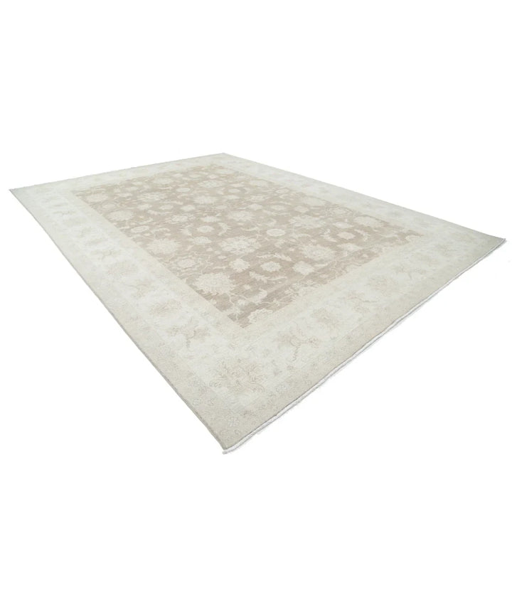 Brown Afghan Tabriz Rug 11' 4" x 15' 5" Hand-Knotted | No. AT297951