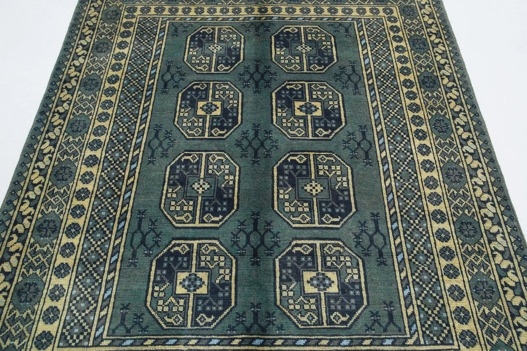 Afghan Akcha Revival Rug 5' 1" x 6' 2" Hand-Knotted | No. AT29850