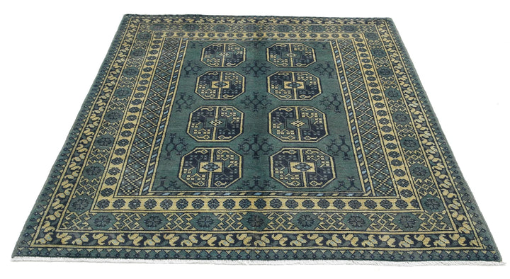 Afghan Akcha Revival Rug 5' 1" x 6' 2" Hand-Knotted | No. AT29850