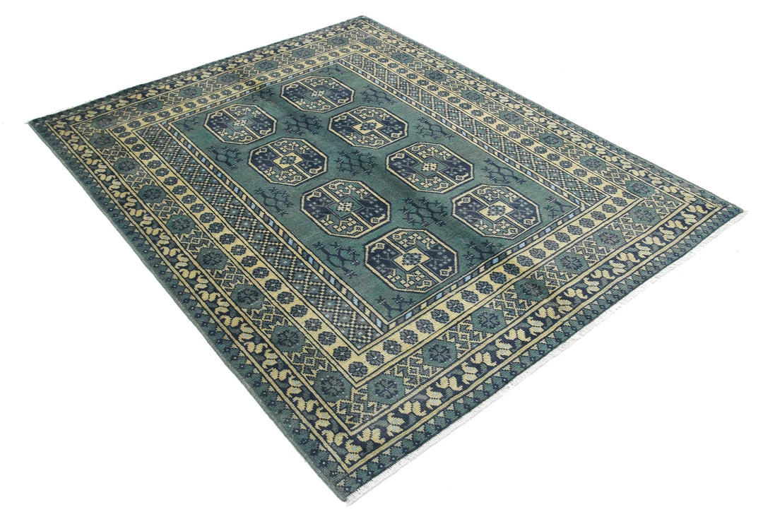 Afghan Akcha Revival Rug 5' 1" x 6' 2" Hand-Knotted | No. AT29850