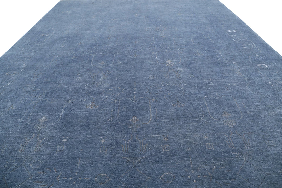 Grey Afghan Oriental Rug 12' 9" x 17' 0" Hand-Knotted | No. AT29864