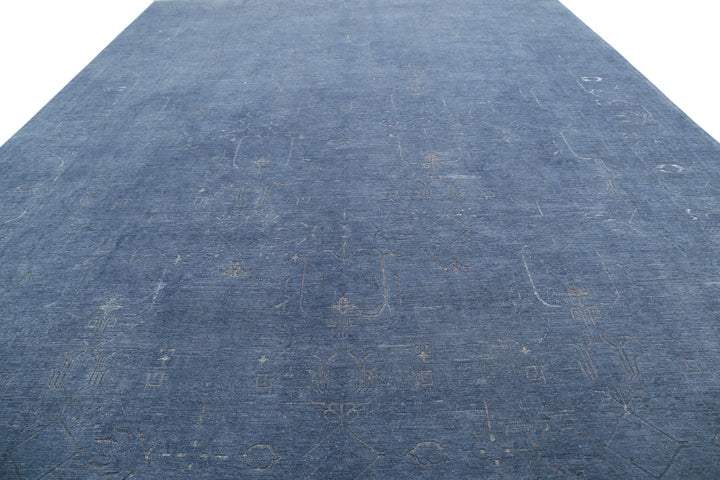 Grey Afghan Oriental Rug 12' 9" x 17' 0" Hand-Knotted | No. AT29864