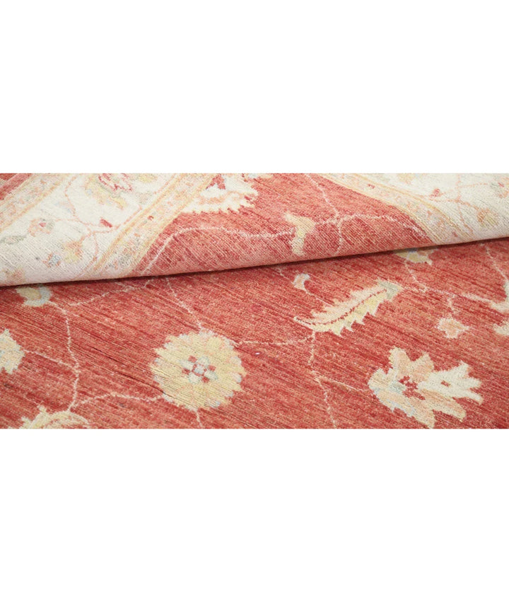 Orange Afghan Ziegler Rug 4' 0" x 5' 9" Hand-Knotted | No. AT29912