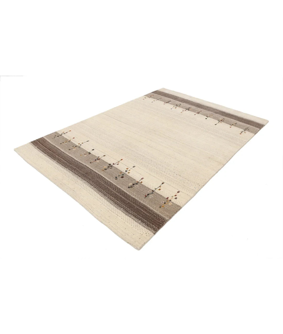 Ivory Indian Oriental Rug 5' 7" x 8' 0" Hand-Knotted | No. AT29951