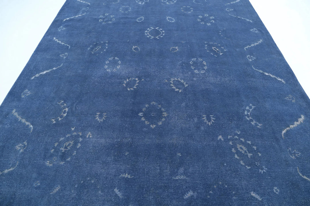 Blue Afghan Oriental Rug 8' 7" x 11' 9" Hand-Knotted | No. AT30038