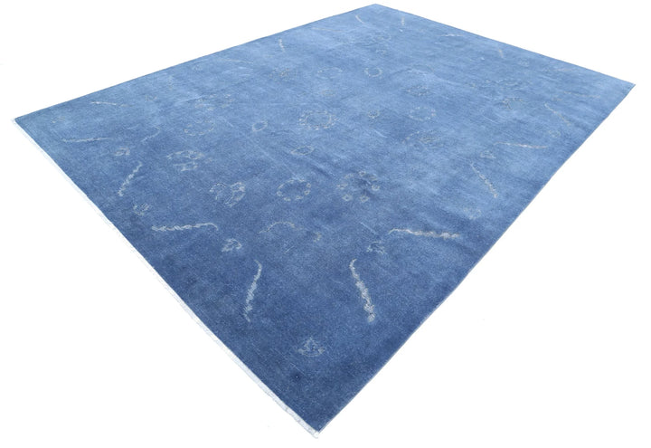 Blue Afghan Oriental Rug 8' 7" x 11' 9" Hand-Knotted | No. AT30038