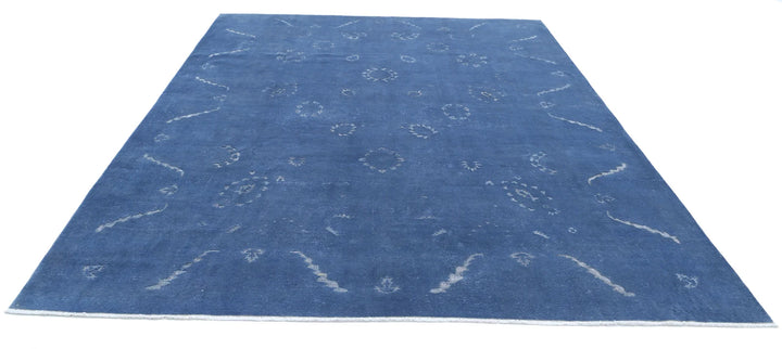 Blue Afghan Oriental Rug 8' 7" x 11' 9" Hand-Knotted | No. AT30038