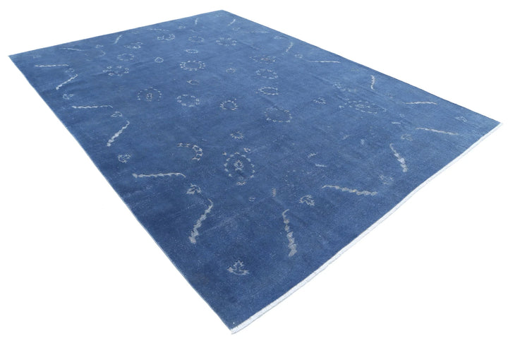 Blue Afghan Oriental Rug 8' 7" x 11' 9" Hand-Knotted | No. AT30038