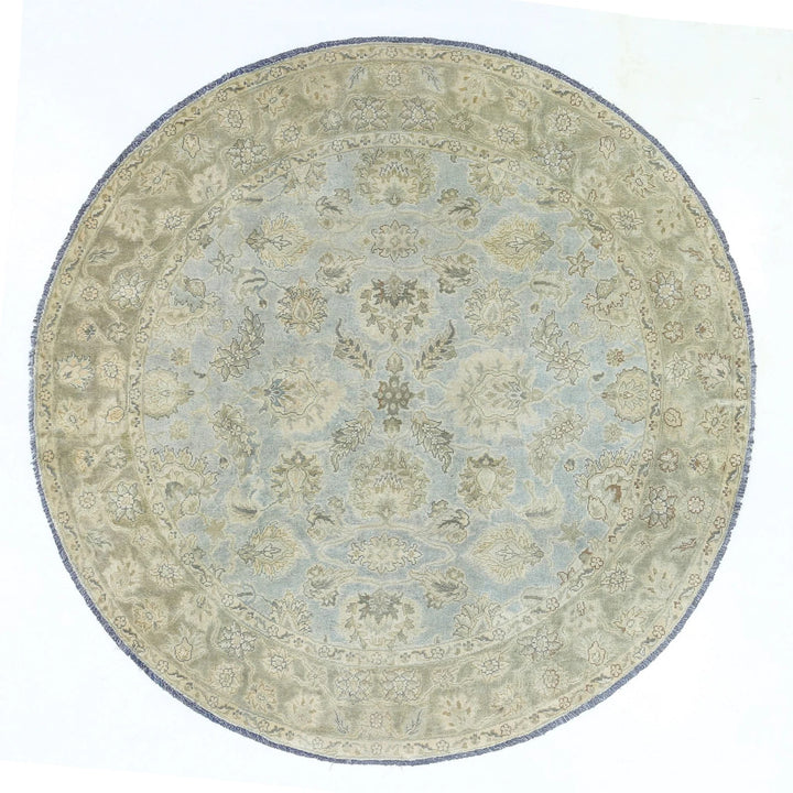 Blue Indian Ziegler Rug 5'8" x 5'10" Hand-Knotted | No. AT30043