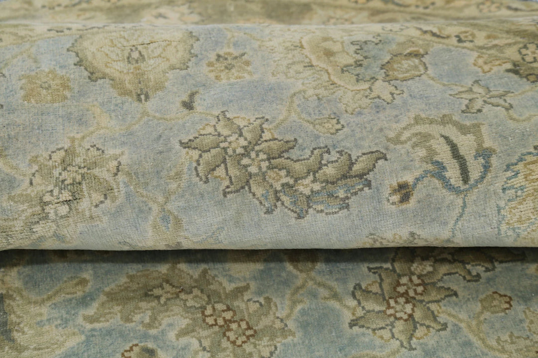 Blue Indian Ziegler Rug 5'8" x 5'10" Hand-Knotted | No. AT30043