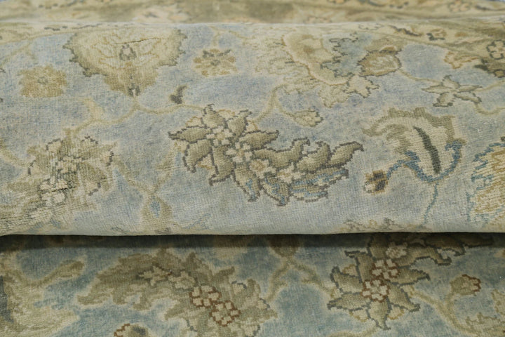 Blue Indian Ziegler Rug 5'8" x 5'10" Hand-Knotted | No. AT30043