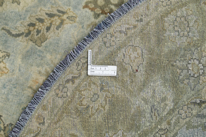 Blue Indian Ziegler Rug 5'8" x 5'10" Hand-Knotted | No. AT30043
