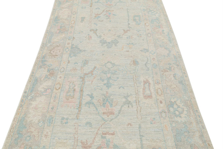 Afghan Oushak Rug 4' 1" x 12' 6" Hand-Knotted | No. AT30077