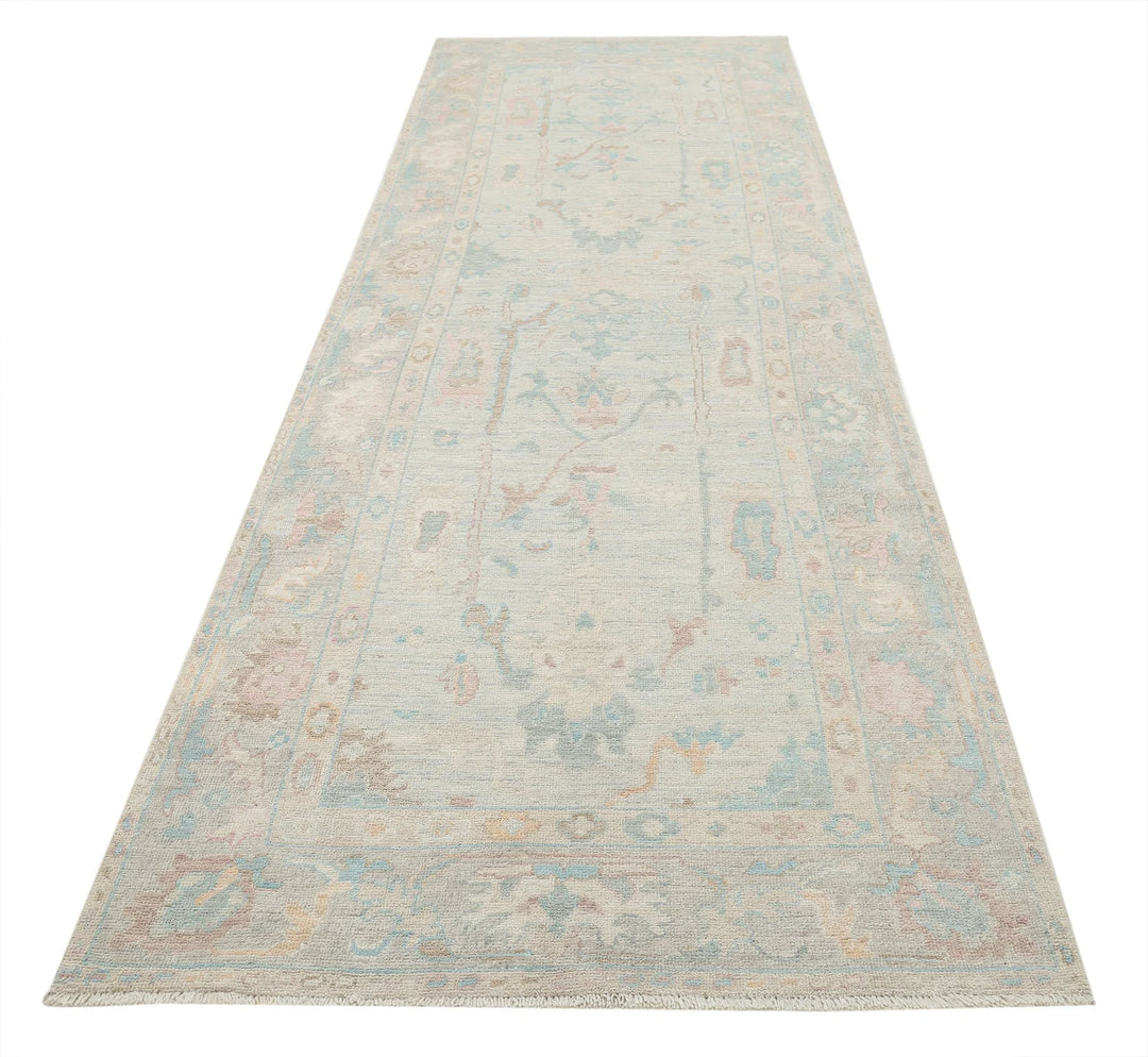 Afghan Oushak Rug 4' 1" x 12' 6" Hand-Knotted | No. AT30077