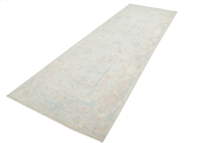 Afghan Oushak Rug 4' 1" x 12' 6" Hand-Knotted | No. AT30077