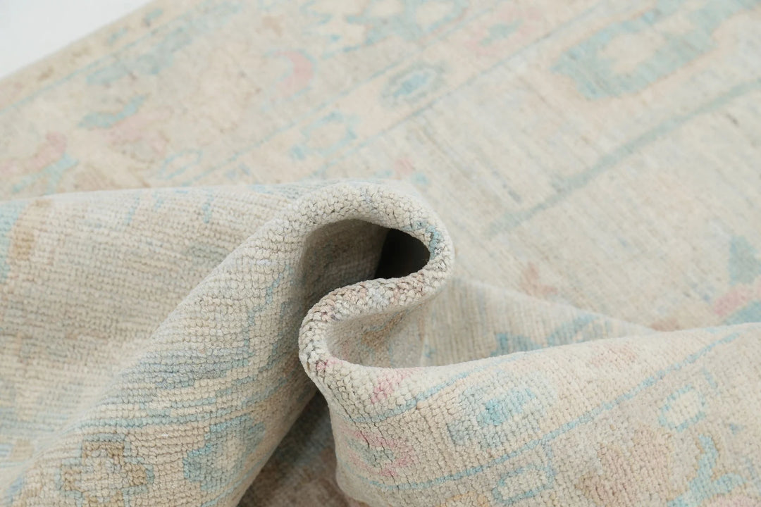 Afghan Oushak Rug 4' 1" x 12' 6" Hand-Knotted | No. AT30077