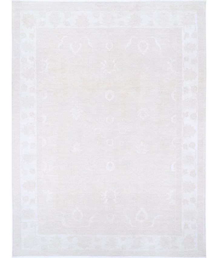 Brown Afghan Tabriz Rug 8' 11" x 11' 10" Hand-Knotted | No. AT30329