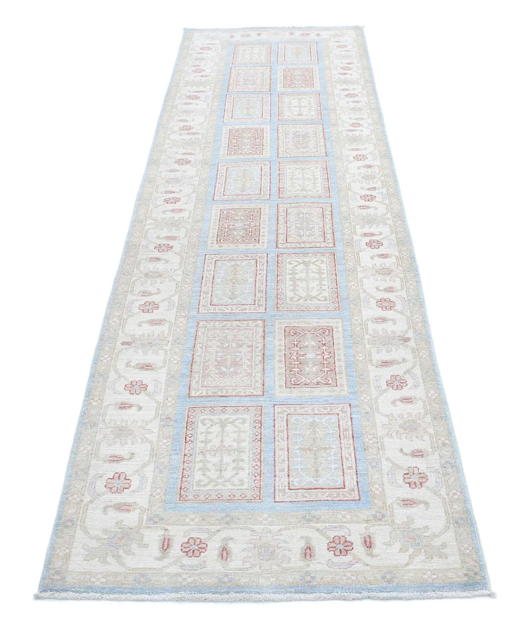 Afghan Bakhtiari Runner Rug 2' 9" x 10' 3" Hand-Knotted | No. AT30358