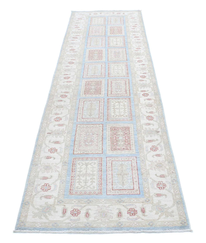 Afghan Bakhtiari Runner Rug 2' 9" x 10' 3" Hand-Knotted | No. AT30358
