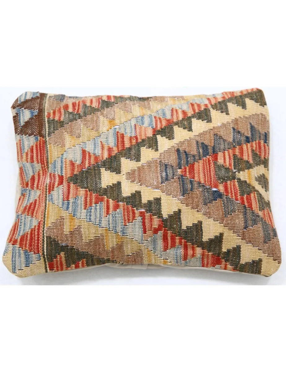 Afghan Tribal Pillow 1' 0" x 1' 5" Hand-Woven | No. AT30411