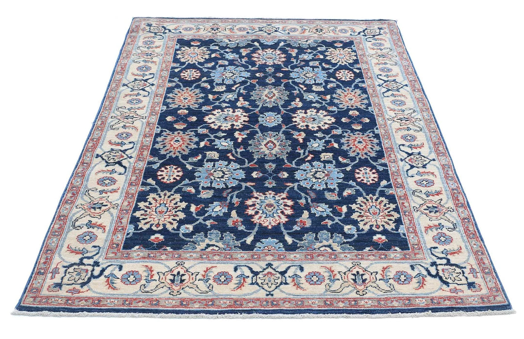 Afghan Ziegler Farhan Rug 4' 4" x 6' 5" Hand-Knotted | No. AT30476