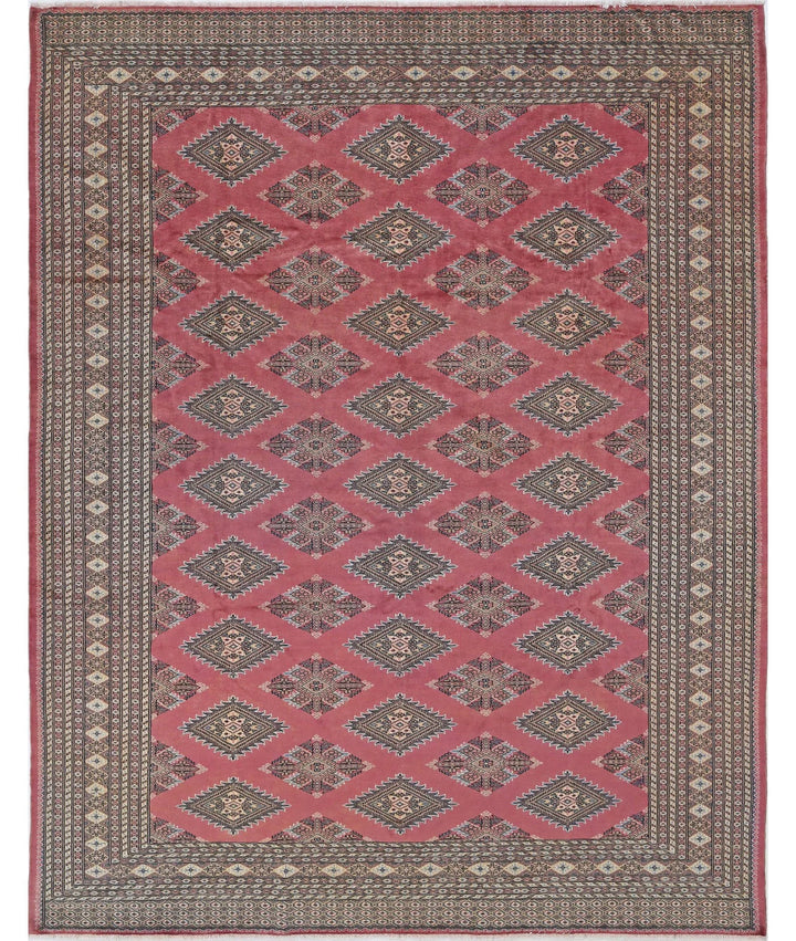 Pink Ivory Pakistani Bokhara Rug 8' 1" x 10' 4" Hand-Knotted | No. AT30533