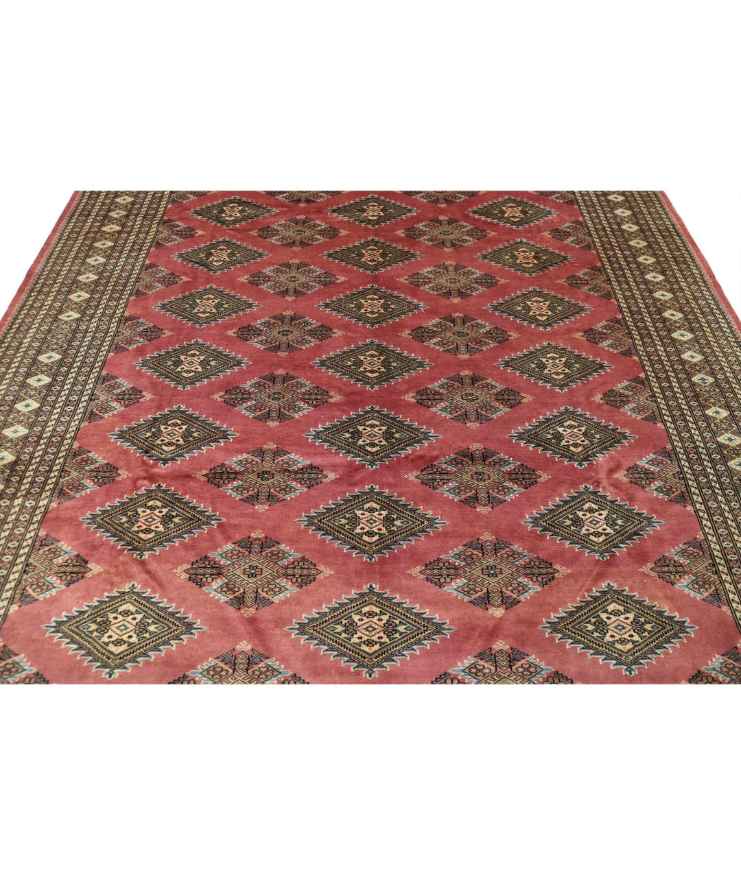 Pink Ivory Pakistani Bokhara Rug 8' 1" x 10' 4" Hand-Knotted | No. AT30533