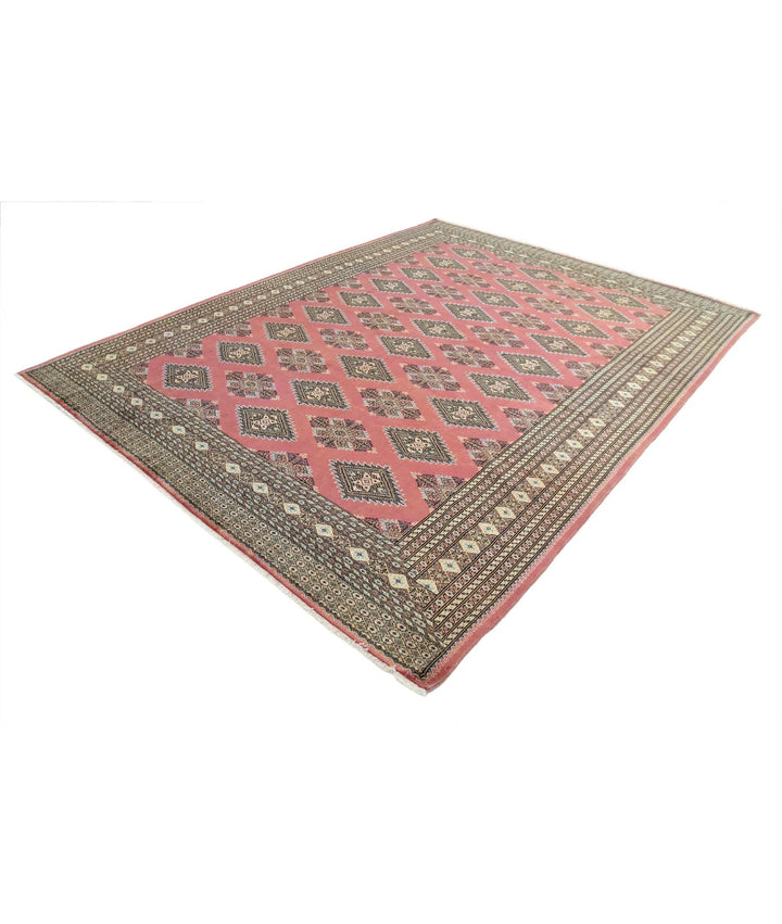 Pink Ivory Pakistani Bokhara Rug 8' 1" x 10' 4" Hand-Knotted | No. AT30533