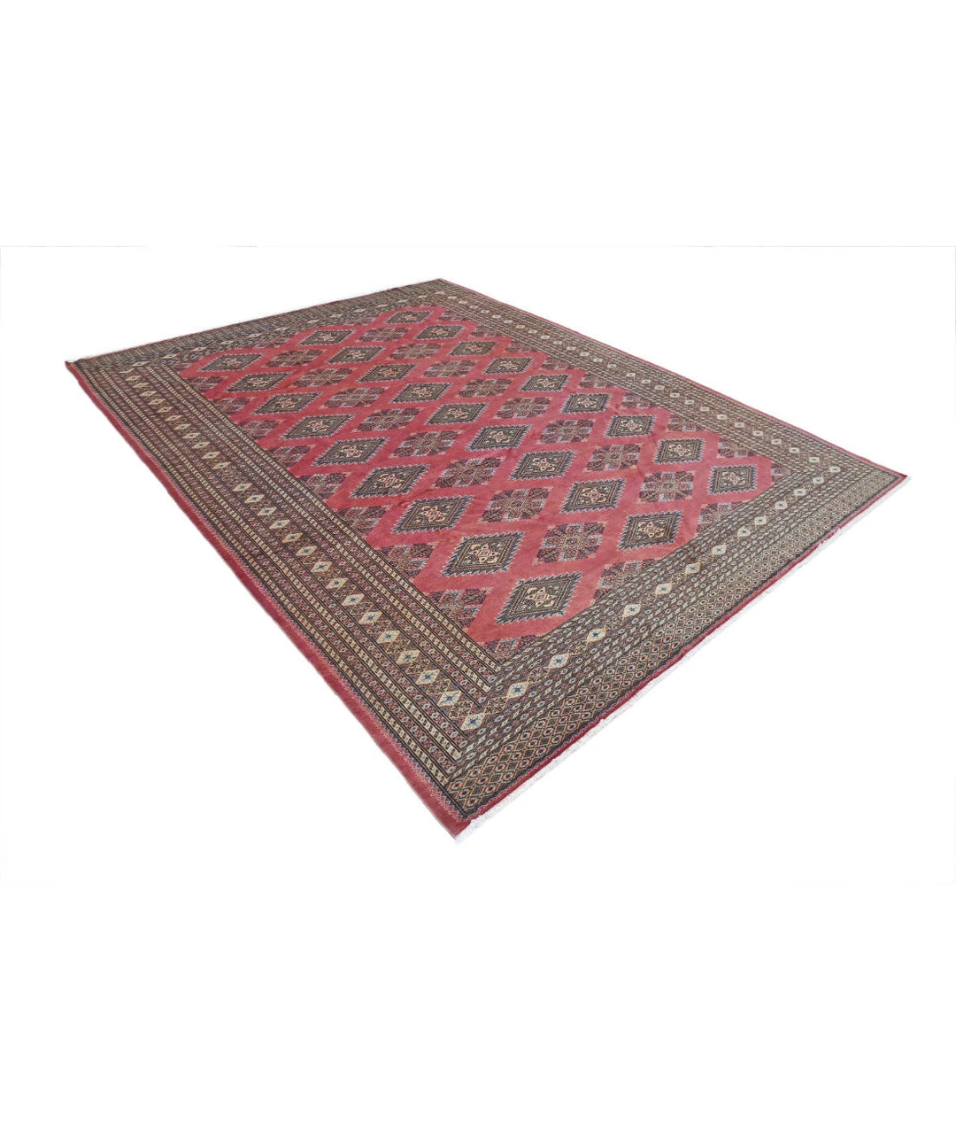 Pink Ivory Pakistani Bokhara Rug 8' 1" x 10' 4" Hand-Knotted | No. AT30533